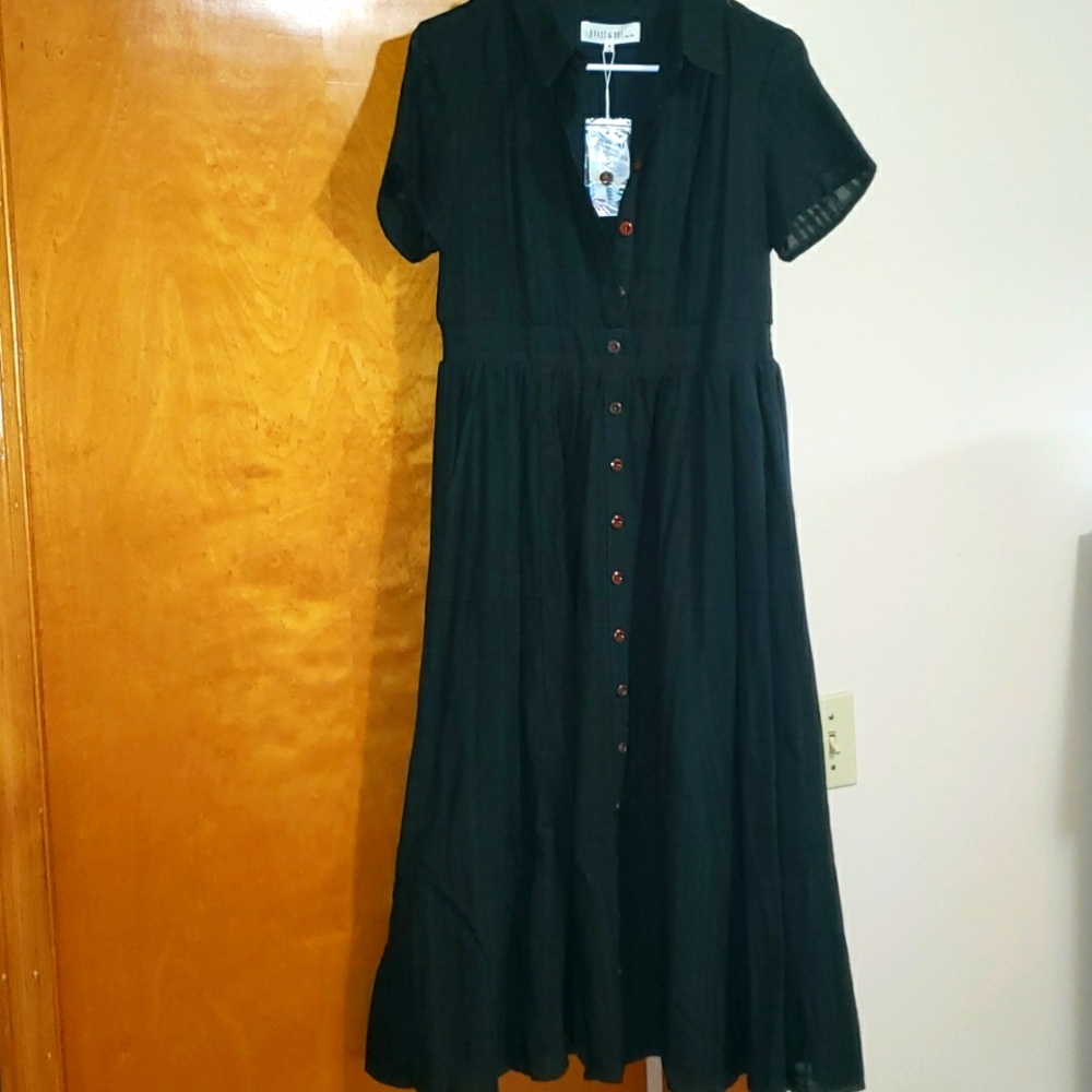 Brass and Roe Button down Linen dress